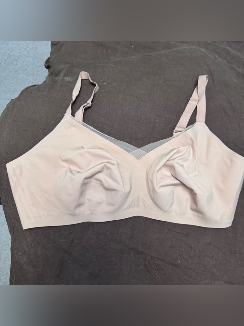 HoneyLove crossover wireless bra nude bralette nylon spandex size 2X fits 42C/D